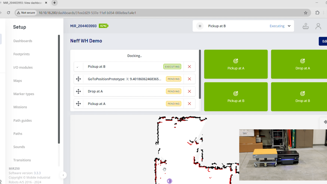 MiR testing dashboard