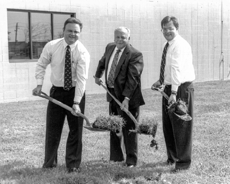 Dan, Jack, and Jim Neff breaking ground