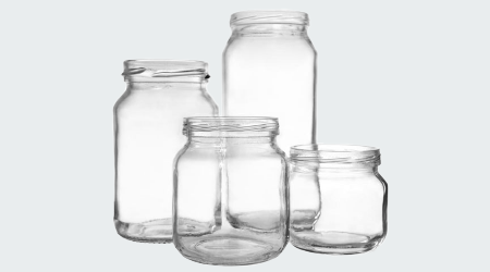 Layer of glass jars